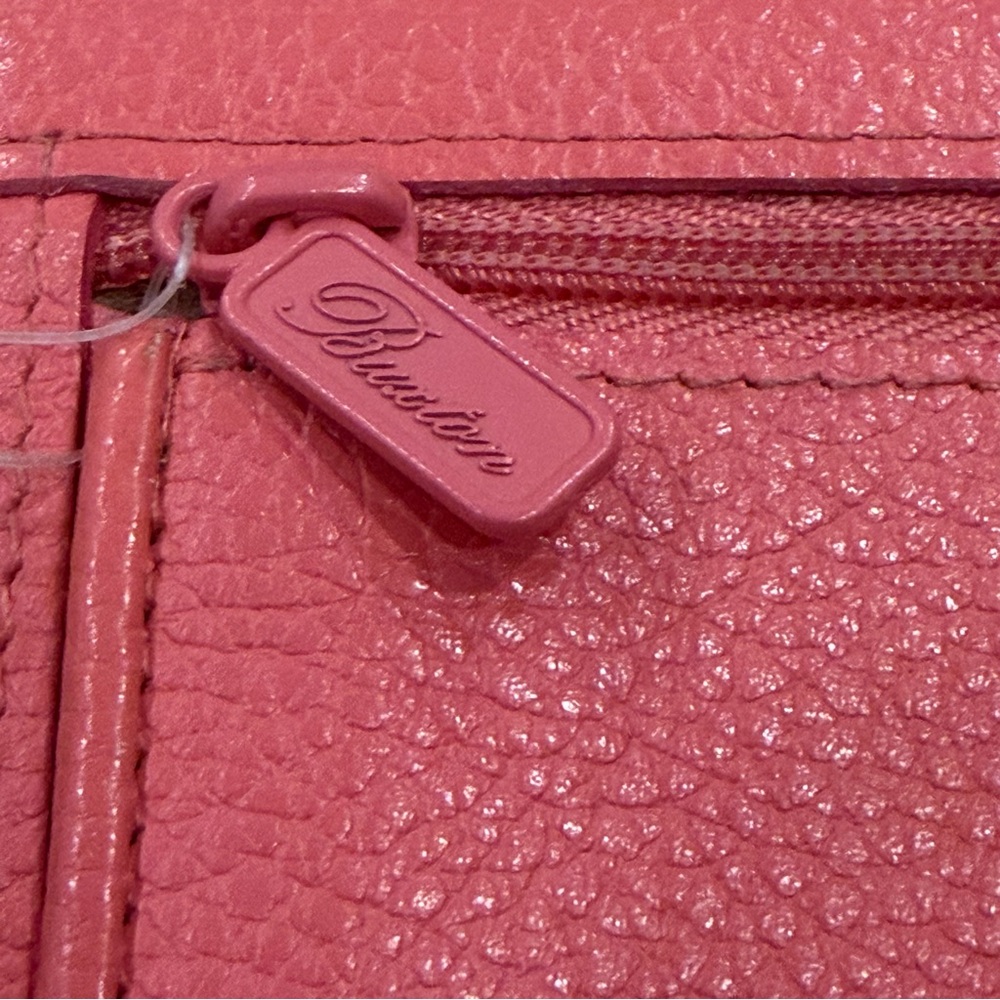 Buxton 1898 Trifold Mini Wallet Coral Pink Leather Compact - Picture 4 of 11